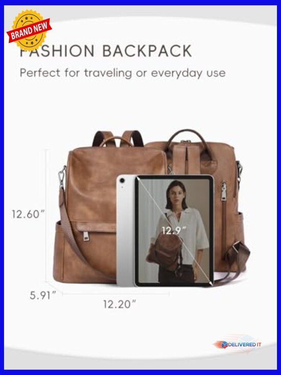 PU Leather Anti-theft Fashion Backpack Travel Bag Ladies Shoulder Bag Purse